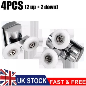 4 x Twin Shower Screen Door ROLLERS Runners Wheels 23mm Top & Bottom Replacement - Picture 1 of 4