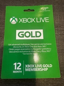 Nueva suscripción Xbox Live 12 meses Gold - SOLO EE. UU. - Imagen 1 de 1