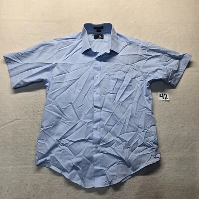 Ketch Slate Blue Dress Shirt Half Sleeve Button Up Adult Men's Size 16.5 34/35 - Image 1 of 4