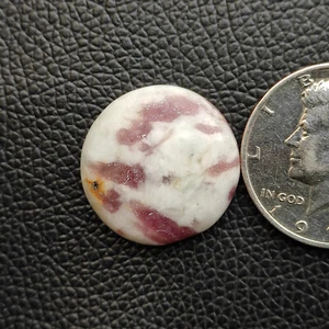 Turmalina Rosa Natural con Cuarzo Cabujón Cristal Turmalina Piedra Preciosa R12719 - Imagen 1 de 5