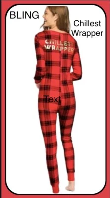 Victorias Secret Pink Pajamas One Piece Waffle Bling Sleep Pj’s Red Check LARGE - Image 1 of 4