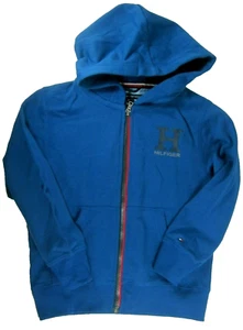 NWT Boys Tommy Hilfiger Zip Front Hooded Sweatshirt Monaco Blue $39.5 Size 5 - Picture 1 of 3