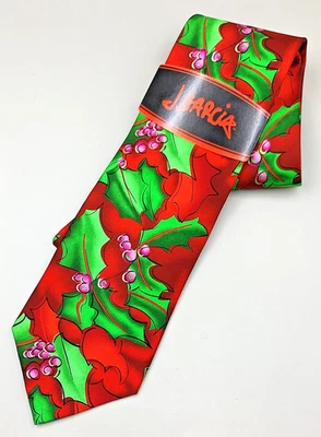 Corbata J Garcia Corbata Seda Navidad Acebo Baya Verde Árbol Colección 54 Nueva Con Etiquetas Foto 1 de 4