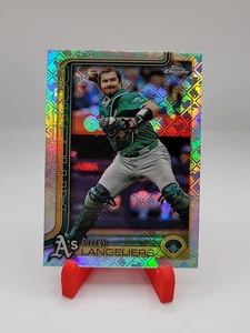 Shea Langeliers 2025 Topps Chrome Logofractor #58 Oakland Athletics - Picture 1 of 2