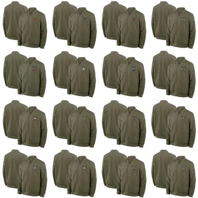Adult Football Salute to Service Sideline Full-Zip Bomber Jacket Olive 25 - Image 1 of 2