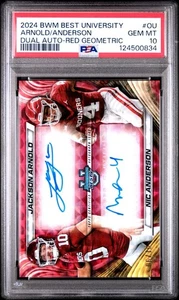 Jackson Arnold/ Nic Anderson Dual Auto /10 -Red Geo.- 2024 Bowman Best U- PSA 10 - Picture 1 of 2