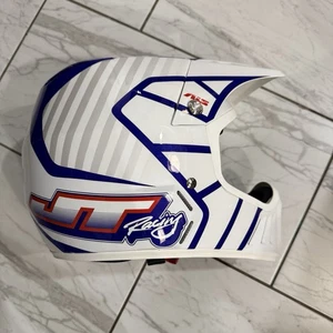 JT RACING ALS-02 Evolve Helmet WT/BU Size M - Picture 1 of 5