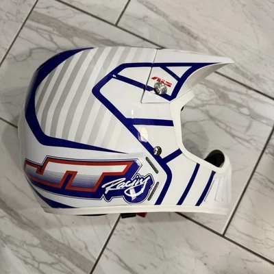 Capacete JT RACING ALS-02 Evolve WT/BU tamanho M - Imagem 1 de 4