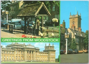 Artistic Vintage Postcard Woodstock England Landmarks J. Salmon Cars - Picture 1 of 2