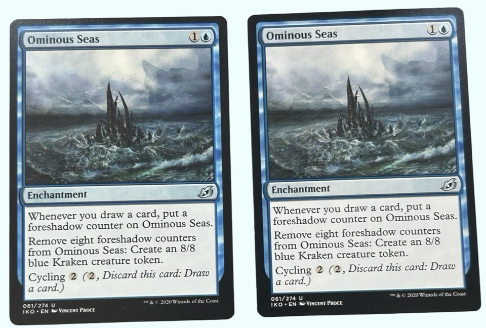 2X Ominous Seas, Ikoria: Lair of Behemoths, Near Mint, Magic the Gathering MTG - Image 1 of 1