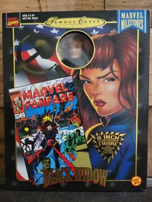 Figura de acción Marvel Famous Cover Series 8" Black Widow Toy Biz tela disfraz Foto 1 de 4