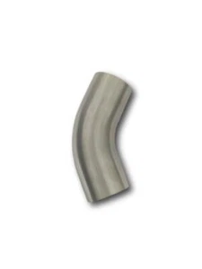 EXHAUST PIPE MANDREL BEND STAINLESS STEEL (304) 6" 45 DEGREE SHORT LEG - Picture 1 of 8