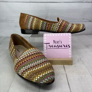 Trotters Damen-Slipper Liz mehrfarbig Kunstleder geflochten niedriger Absatz Schuhgröße 10,5 W - Bild 1 von 15