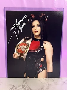 Stephanie Vaquer Full Sig Belt Around Shoulder Signed Autograph 8x10 WWE NXT AAA - Picture 1 of 1
