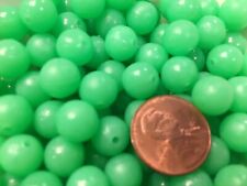 Qty 100.10x10mm Green Round Soft Rubber Luminous Sink Fishing Beads Glowing