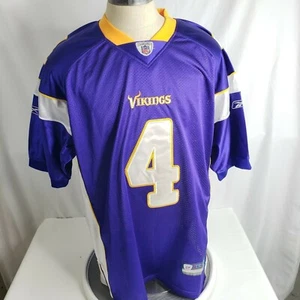 Minnesota Vikings Jersey 4 Brett Favre Reebok Onfield NFL In Purple SZ 54 NWT - Picture 1 of 6