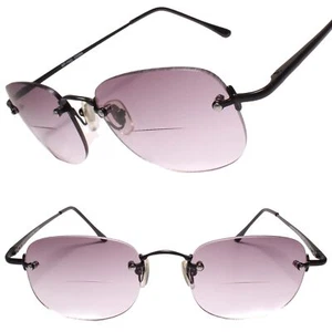 Schwarze randlose getönte Gläser eckige Gläser Bifokal 1,75 Lese-Sonnenbrille - Bild 1 von 4