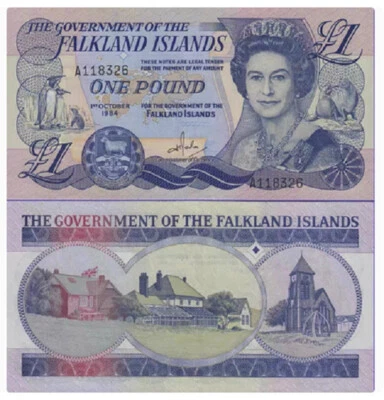 1984 Falkland Islands 1 Pounds P-13 UNC NEW Banknote - Image 1 of 2