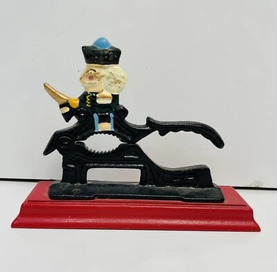 Vintage Cast Iron Metal Nutcracker w/Wood Base Pecan Walnut Cracker - Image 1 of 4