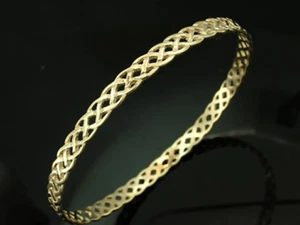 Precioso ÚNICO Brazalete Celta CELTA Genuino 9K 9ct Oro Amarillo Sólido 63 mm - Imagen 1 de 3