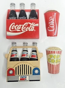 Classic Coca Cola Pepsi Fridge Magnets Coke Carton Bottles Movies Lot - Picture 1 of 4