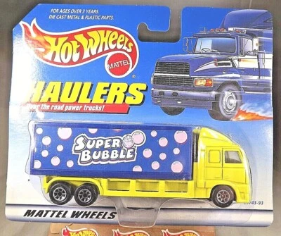 1997 Hot Wheels 65743-93 Haulers SUPER BUBBLE Yellow-Blue w/Chrome 7 Spoke Wheel - Image 1 of 4