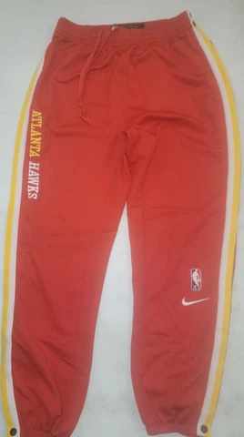 30418 Nike ATLANTA HAWKS Team Issued 2021-22 Warm Up Basketball Pants RED W/COA Cover