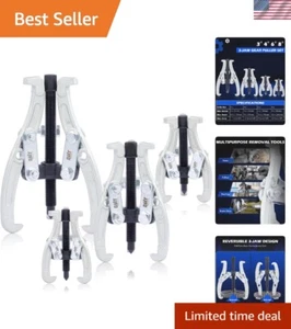 4-Piece 3 Jaw Puller Kit - Reversible Jaw Gear Pullers for Easy Removal - Bild 1 von 9