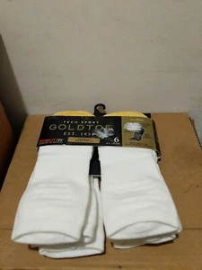 GOLDTOE 6 Pairs Men No Show Socks White Shoe Size 6-12.5- SLIGHTLY IMPERFECT - Picture 1 of 6