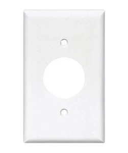(2 piezas) Placa de pared de plástico Lexan salida de receptáculo individual de 1 banda BLANCA - Imagen 1 de 1