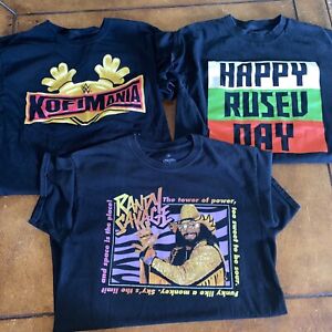WWE Randy Savage, Rusev, and kofimania New Day. WWF WCW ECW T-shirts