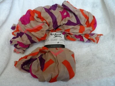 Bufanda Michael Stars marrón claro, naranja y morado Foto 1 de 4