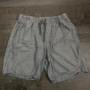 APT. 9 Womans Lounge Shorts Casual Striped Gray Drawstring Pockets Size M - Picture 1 of 6