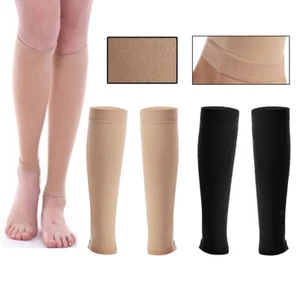 Compression Socks Unisex Footless Varicose Veins Elastic Support Stockings - Picture 1 of 22