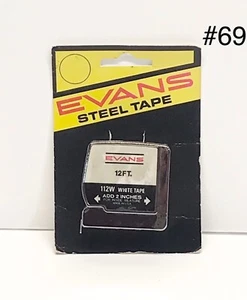 Vintage Evans 12’ tape measure steel white clad 1/2” tape 112W NOS - Picture 1 of 2