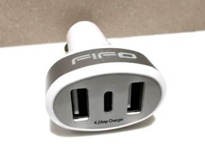 FAST 4.2 Amps TRIPPLE Car Cigar lighter Charger 2 x Std USB Type + Type C outlet - Picture 1 of 6