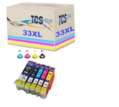 TCSINK 33XL Compatible Cartouches pour Epson. 2Noir/Photo-noir/Cyan/ /Magenta/Jaune