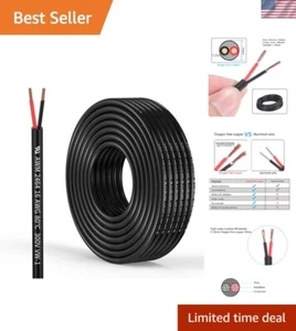 Flexible Low Voltage 16AWG 2 Conductor Wire - 32.8FT, UL Certified for Safety - Imagen 1 de 9