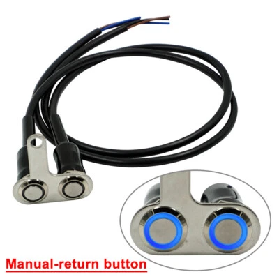 12V LED Switch Handlebar Adjustable Mount Waterproof Switch Universal left blue - Image 1 of 2