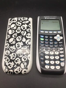 Texas Instruments TI-84+ Silver Edition Graphing Calculator - Skull/Black Cover - Picture 1 of 6
