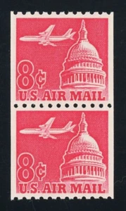 #C65a, 8c Capitol - tagged, pair, Superb-OG-NH, 2021 PSE (grade 98-nh), SMQ $135 - Picture 1 of 1
