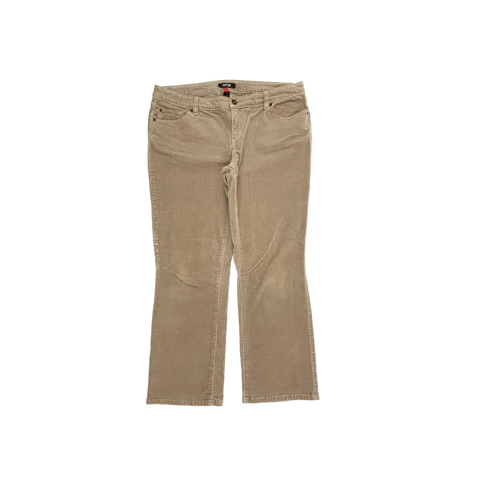 Apt. Pantalones de pana 9 corte moderno Bootcut para mujer talla 16P beige tostado Foto 1 de 3