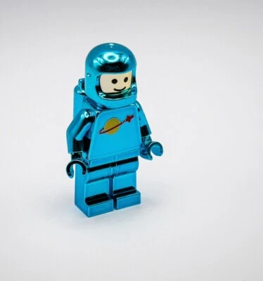 Lego Chrome Light Blue Plated Classic Space Astronaut mini figure RARE New!! - Image 1 of 4
