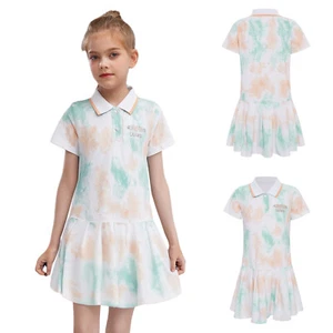 Girls Pleated Tennis Golf Dress Quick-Drying Breathable Skirts Sports Training - Picture 1 of 15
