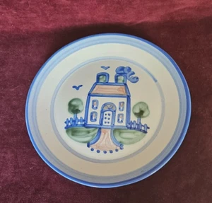 M.A. Hadley Pottery 11” Dinner Plate Vintage Signed Art Pottery FARM HOUSE - Picture 1 of 4