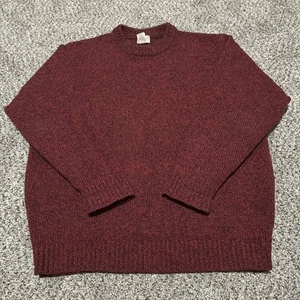 LL Bean Mens Size XL X-Large 100% Lambs Wool Red Knit Pullover Sweater - Picture 1 of 7