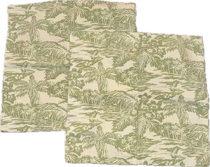 Juego de 2 fundas de almohada Tommy Bahama verde beige palmera coco playa océano - Imagen 1 de 9