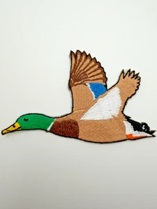 Mallard Duck Patch Flying Drake Waterfowl Hunter Bird Embroidered Iron-On - Picture 1 of 2