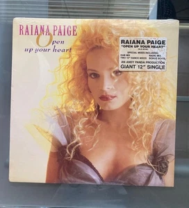 RAIANA PAIGE ~ OPEN UP YOUR HEART 5 MIXES ~ 12" SEALED STICKER - Picture 1 of 2