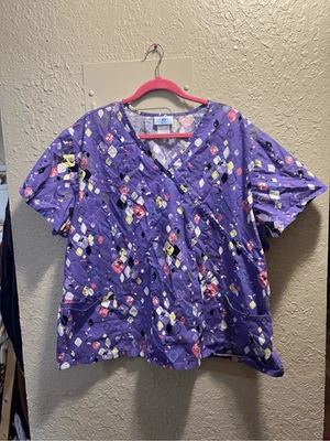 Blusa Médica Estampada Púrpura SB para Mujer Talla 3X Foto 1 de 4